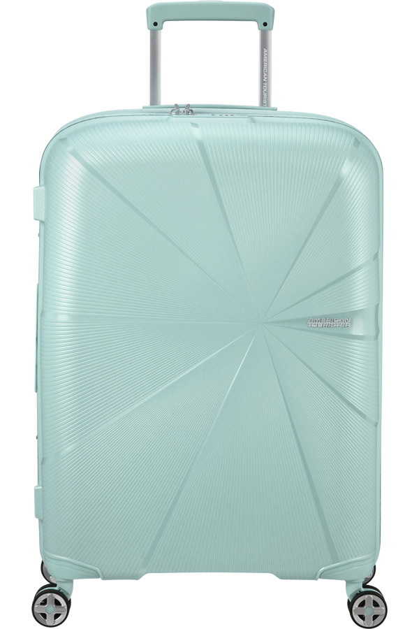 American Tourister StarVibe Spinner Expandable TSA 67cm  Metallic Surf Blue